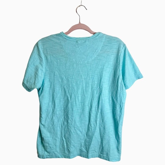 Free Planet Shirt Men’s sz. M Blue Short Sleeve 100% Cotton 2 Buttons - Picture 5 of 8